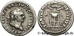 Roman coins TITUS Type : Denier  Date : 80  Mint name / Town : Rome  Metal : silver  Diameter : 18  mm Orientation dies : 6  h. Weight : 3,42  g. Rarity : R2  Obverse legend : IMP TITVS CAES VESPASIAN