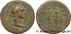 Roman coins DOMITIANUS Type : Sesterce  Date : 04 - 10  Date : 85  Mint name / Town : Rome  Metal : copper  Diameter : 36  mm Orientation dies : 7  h. Weight : 26,38  g. Rarity : R3  Obverse legend : 
