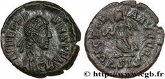Roman coins THEODOSIUS I Type : Nummus  Date : 384-387  Mint name / Town : Siscia  Metal : copper  Diameter : 13,5  mm Orientation dies : 6  h. Weight : 1,35  g. Rarity : R1  Officine : 1re  Obverse l