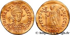 Byzantine coins ANASTASIUS Type : Solidus  Date : 492-498  Mint name / Town : Constantinople  Metal : gold  Millesimal fineness : 1000  ‰ Diameter : 19,5  mm Orientation dies : 6  h. Weight : 4,44  g.