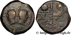 Roman coins LUGDUNUM - LYON - JULIUS CAESAR and OCTAVIAN Type : Dupondius  Date : c. 36 AC.  Mint name / Town : Lyon  Metal : copper  Diameter : 32  mm Orientation dies : 9  h. Weight : 18,54  g. Rari