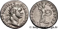 Roman coins DOMITIANUS Type : Denier  Date : septembre 92 - septembre 93  Date : 92-93  Mint name / Town : Rome  Metal : silver  Millesimal fineness : 900  ‰ Diameter : 17,5  mm Orientation dies : 6  