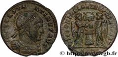 Roman coins CONSTANTINE I THE GREAT Type : Centenionalis ou nummus  Date : 319  Mint name / Town : Arles  Metal : copper  Diameter : 17,5  mm Orientation dies : 12  h. Weight : 2,37  g. Officine : 2e 