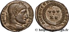 Roman coins CONSTANTINE I THE GREAT Type : Centenionalis ou nummus  Date : 320-321  Mint name / Town : Arles  Metal : copper  Diameter : 17  mm Orientation dies : 6  h. Weight : 3,01  g. Officine : 1r