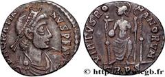 Roman coins GRATIAN Type : Silique  Date : 378-383  Mint name / Town : Trèves  Metal : silver  Diameter : 15  mm Orientation dies : 6  h. Weight : 1,50  g. Rarity : R1  Obverse legend : D N GRATIA-NVS