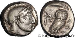 Greek Coins ATTICA - ATHENS Type : Tétradrachme  Date : c. 485-480 AC.  Mint name / Town : Athènes  Metal : silver  Diameter : 20  mm Orientation dies : 4  h. Weight : 17,14  g. Rarity : R2  Obverse l