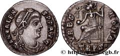 Roman coins VALENS Type : Silique  Date : 375-378  Mint name / Town : Trèves  Metal : silver  Millesimal fineness : 900  ‰ Diameter : 17  mm Orientation dies : 6  h. Weight : 1,66  g. Obverse legend :