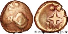 Celtic coins VINDELICI (Germania, currently South Germany) Type : Statère d'or "Regenbogenschüsselchen" Type II E  Date : c. 80-50 BC.  Metal : gold  Diameter : 16  mm Orientation dies : 4  h. Weight 