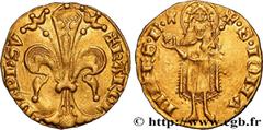 Feudal coins DAUPHINE - DAUPHINS OF VIENNOIS - CHARLES V Type : Florin d'or  Date : c. 1340-1370  Date : n.d.  Metal : gold  Diameter : 19,5  mm Orientation dies : 6  h. Weight : 3,45  g. Rarity : R1 