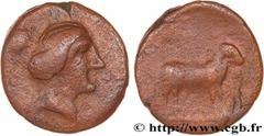 Greek Coins SICILY - NAKONA Type : Hexas  Date : c. 330-310 AC.  Mint name / Town : Nakone, Sicile  Metal : copper  Diameter : 16,5  mm Orientation dies : 12  h. Weight : 3,64  g. Rarity : R3  Obverse