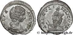 Roman coins JULIA DOMNA Type : Denier  Date : 201  Mint name / Town : Rome  Metal : silver  Millesimal fineness : 650  ‰ Diameter : 18,5  mm Orientation dies : 12  h. Weight : 3,40  g. Officine : 6e  