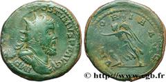 Roman coins POSTUMUS Type : Double sesterce  Date : 261  Mint name / Town : Trèves  Metal : copper  Diameter : 33,5  mm Orientation dies : 6  h. Weight : 15,55  g. Rarity : R2  Obverse legend : IMP [C