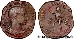 Roman coins SEVERUS ALEXANDER Type : Sesterce  Date : 233  Mint name / Town : Rome  Metal : copper  Diameter : 29  mm Orientation dies : 12  h. Weight : 19,73  g. Officine : 2e  Obverse legend : IMP A