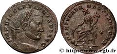 Roman coins DIOCLETIAN Type : Follis ou nummus  Date : 299-301  Mint name / Town : Trèves  Metal : copper  Diameter : 27  mm Orientation dies : 11  h. Weight : 8,73  g. Rarity : R3  Obverse legend : I