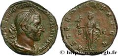 Roman coins TREBONIANUS GALLUS Type : Sesterce  Date : mi  Date : 253  Mint name / Town : Rome  Metal : copper  Diameter : 28  mm Orientation dies : 12  h. Weight : 19,02  g. Rarity : R1  Officine : 1