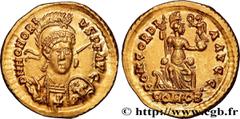 Roman coins HONORIUS Type : Solidus  Date : 397-402  Mint name / Town : Thessalonique  Metal : gold  Millesimal fineness : 1000  ‰ Diameter : 21  mm Orientation dies : 6  h. Weight : 4,46  g. Rarity :