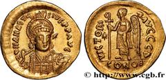 Byzantine coins ANASTASIUS Type : Solidus  Date : 507-518  Mint name / Town : Constantinople  Metal : gold  Millesimal fineness : 1000  ‰ Diameter : 20  mm Orientation dies : 6  h. Weight : 4,46  g. R
