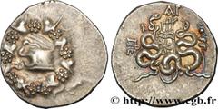 Greek Coins MYSIA - PERGAMON Type : Cistophore  Date : c. 123-100 AC.  Mint name / Town : Pergame, Mysie  Metal : silver  Diameter : 27  mm Orientation dies : 12  h. Weight : 12,58  g. Obverse legend 