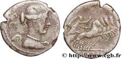 Roman coins CARISIA Type : Denier  Date : 46 AC.  Mint name / Town : Rome  Metal : silver  Millesimal fineness : 950  ‰ Diameter : 18  mm Orientation dies : 3  h. Weight : 2,93  g. Rarity : R1  Obvers
