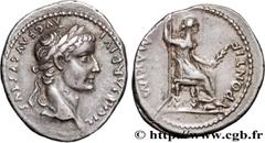 Roman coins TIBERIUS Type : Denier  Date : c. 15-22  Mint name / Town : Lyon  Metal : silver  Millesimal fineness : 950  ‰ Diameter : 20,5  mm Orientation dies : 11  h. Weight : 3,83  g. Obverse legen