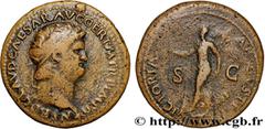 Roman coins NERO Type : Dupondius  Date : 64  Mint name / Town : Rome  Metal : bronze  Diameter : 30,5  mm Orientation dies : 6  h. Weight : 12,94  g. Rarity : R1  Obverse legend : NERO CLAVD CAESAR A