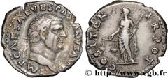 Roman coins VESPASIAN Type : Denier  Date : janvier - juin  Mint name / Town : Rome  Metal : silver  Millesimal fineness : 900  ‰ Diameter : 18  mm Orientation dies : 6  h. Weight : 3,24  g. Rarity : 