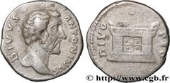 Roman coins DIVUS ANTONINUS PIUS Type : Denier  Date : 161  Mint name / Town : Rome  Metal : silver  Millesimal fineness : 800  ‰ Diameter : 17  mm Orientation dies : 12  h. Weight : 2,89  g. Rarity :