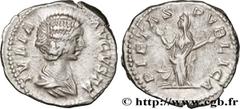 Roman coins JULIA DOMNA Type : Denier  Date : 203  Mint name / Town : Rome  Metal : silver  Millesimal fineness : 550  ‰ Diameter : 18  mm Orientation dies : 6  h. Weight : 3,71  g. Officine : 6e  Obv