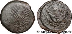 Greek Coins SICILY - MOTYA Type : Tetras  Date : c. 405-400 AC.   Mint name / Town : Motya, Sicile  Metal : copper  Diameter : 20,5  mm Orientation dies : 3  h. Weight : 6,53  g. Rarity : R2  Obverse 