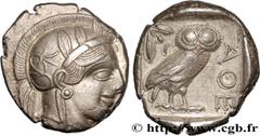 Greek Coins ATTICA - ATHENS Type : Tétradrachme  Date : c. 430 AC.  Mint name / Town : Athènes  Metal : silver  Diameter : 24,5  mm Orientation dies : 7  h. Weight : 17,21  g. Obverse legend : Anépigr