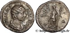 Roman coins JULIA MAMAEA Type : Denier  Date : 226  Mint name / Town : Rome  Metal : silver  Millesimal fineness : 500  ‰ Diameter : 19  mm Orientation dies : 6  h. Weight : 2,97  g. Officine : 6e  Ob