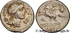 Roman coins SERGIA Type : Denier  Date : 116-115 AC.  Mint name / Town : Rome  Metal : silver  Millesimal fineness : 950  ‰ Diameter : 18,5  mm Orientation dies : 6  h. Weight : 3,93  g. Obverse legen