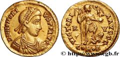 Roman coins HONORIUS Type : Solidus  Date : 408-423  Mint name / Town : Ravenne  Metal : gold  Diameter : 20,5  mm Orientation dies : 6  h. Weight : 4,44  g. Obverse legend : D N HONORI-VS P F AVG  Ob