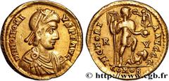 Roman coins HONORIUS Type : Solidus  Date : 408-423  Mint name / Town : Ravenne  Metal : gold  Diameter : 20  mm Orientation dies : 12  h. Weight : 4,40  g. Obverse legend : D N HONORI-VS P F AVG  Obv