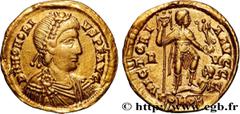 Roman coins HONORIUS Type : Solidus  Date : 408-423  Mint name / Town : Ravenne  Metal : gold  Diameter : 20  mm Orientation dies : 6  h. Weight : 4,38  g. Obverse legend : D N HONORI-VS P F AVG  Obve