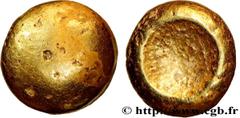 Celtic coins SENONES (Area of Sens) Type : Quart de statère globulaire, sans segment  Date : c. 100-80 AC.  Metal : gold  Diameter : 8  mm Weight : 1,86  g. Rarity : R2  Obverse legend : Anépigraphe  