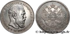 World coins RUSSIA - ALEXANDER III Type : Rouble  Date : 1887  Mint name / Town : Saint-Pétersbourg  Quantity minted : 490504  Metal : silver  Millesimal fineness : 900  ‰ Diameter : 33,5  mm Orientat