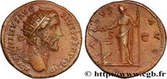 Roman coins ANTONINUS PIUS Type : Dupondius  Date : 144  Mint name / Town : Rome  Metal : copper  Diameter : 26,5  mm Orientation dies : 12  h. Weight : 12,38  g. Officine : 3e  Obverse legend : ANTON