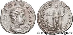 Roman coins JULIA MAMAEA Type : Denier  Date : 222  Mint name / Town : Rome  Metal : silver  Millesimal fineness : 500  ‰ Diameter : 18  mm Orientation dies : 12  h. Weight : 2,27  g. Officine : 6e  O