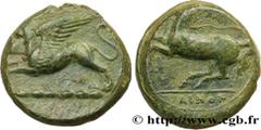 Greek Coins SICILY - ALASEA (KAINON) Type : Hemilitron  Date : c. 365-360 AC.  Mint name / Town : Kainon, Sicile  Metal : copper  Diameter : 20,5  mm Orientation dies : 9  h. Weight : 8,58  g. Rarity 
