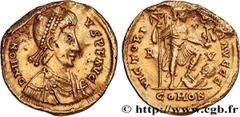Roman coins HONORIUS Type : Solidus  Date : 408-423  Mint name / Town : Ravenne  Metal : gold  Diameter : 20,5  mm Orientation dies : 12  h. Weight : 4,33  g. Obverse legend : D N HONORI-VS P F AVG  O
