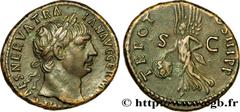 TRAJANUS As, (MB, Æ 27) Augustus 100 Rome copper (27mm, 12,93g, 6h) Obverse : IMP CAES NERVA TRA-IAN AVG GERM P M Tête laurée de Trajan à droite (O*) Reverse : TR POT - COS III P P/ S|C Victoria (la V