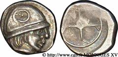MASSALIA - MARSEILLE(474-410 avant J.-C.) Litra à la tête casquée N° v15_0047    Date : c. 450-410 AC. Métal : argent Diamètre : 9,5mm Poids : 0,93g. Degré de rareté : R1 Etat de conservation : SUP/TT