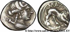 MASSALIA - MARSEILLE(IIIe - Ier siècles avant J.-C.) “Drachme légère” ou tétrobole N° v15_0114    Date : c. 130-121 AC. Métal : argent Diamètre : 15,5mm Axe des coins : 6h. Poids : 2,67g. Degré de rar