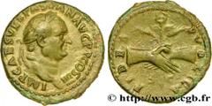 VESPASIANUS As, (MB, Æ 27) 72-73 Rome R3 copper (27mm, 9,73g, 6h) Obverse : IMP CAES VESPASIAN AVG P P COS IIII Tête laurée de Vespasien à droite (O*) Reverse : FIDES - PVBLICA/ S|C Deux mains jointes