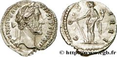 ANTONINUS PIUS Denier Augustus 151-152 Rome silver (18,5mm, 2,74g, 12h) Obverse : ANTONINVS AVG - PIVS P P TR P XIII Tête laurée d’Antonin le Pieux à droite (O*) Reverse : CO-S - IIII Fortuna (la Fort