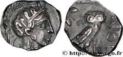 ATTICA - ATHENS Obole c. 393-323 AC. Athènes, Attique R2 silver (8,5mm, 0,73g, 12h) Obverse : Anépigraphe Tête d'Athéna à droite, coiffée du casque attique à cimier, orné de trois feuilles d'olivier e