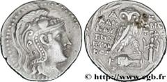 ATTICA - ATHENS Tétradrachme stéphanophore c. 144-143 AC. Athènes, Attique R2 silver (28mm, 16,60g, 12h) Obverse : Anépigraphe Tête d'Athéna à droite, coiffée du casque attique à cimier, orné d'un gri