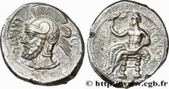 CILICIA - TARSOS - PHARNABAZOS SATRAP Statère c. 378-374 AC. Tarse, Cilicie R2 silver (24,5mm, 10,02g, 12h) Obverse : Légende araméenne (Baal tarz) Baaltars nu jusqu’à la ceinture assis à gauche sur u