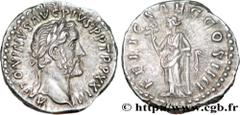 ANTONINUS PIUS Denier Augustus 160 Rome R1 silver (17,5mm, 3,48g, 6h) Obverse : ANTONINVS AVG PIVS P P TR P XXIII Tête laurée d'Antonin le Pieux à droite (O*) Reverse : FELIC SAEC - COS IIII Felicitas